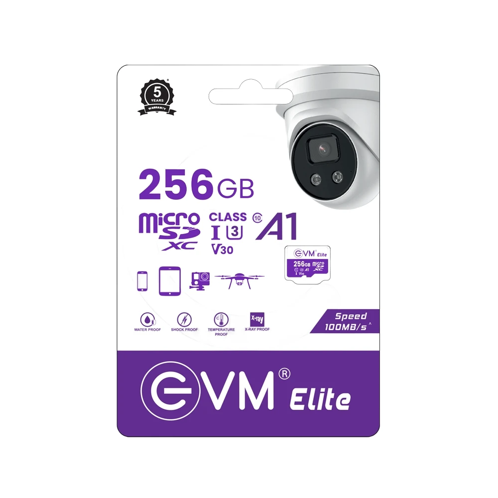 EVM Micro SD Card 256GB Elite For CCTV Camera and Smart Phone